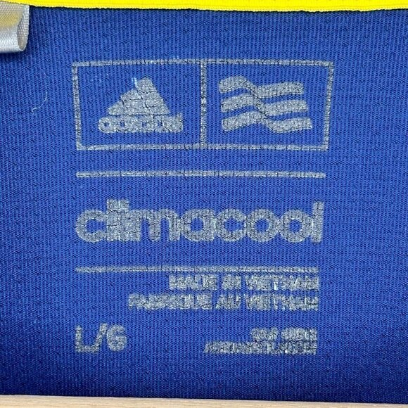Adidas Climacool Mens Large Ford Logo Short Sleeve Blue Polo Shirt - Picture 6 of 7